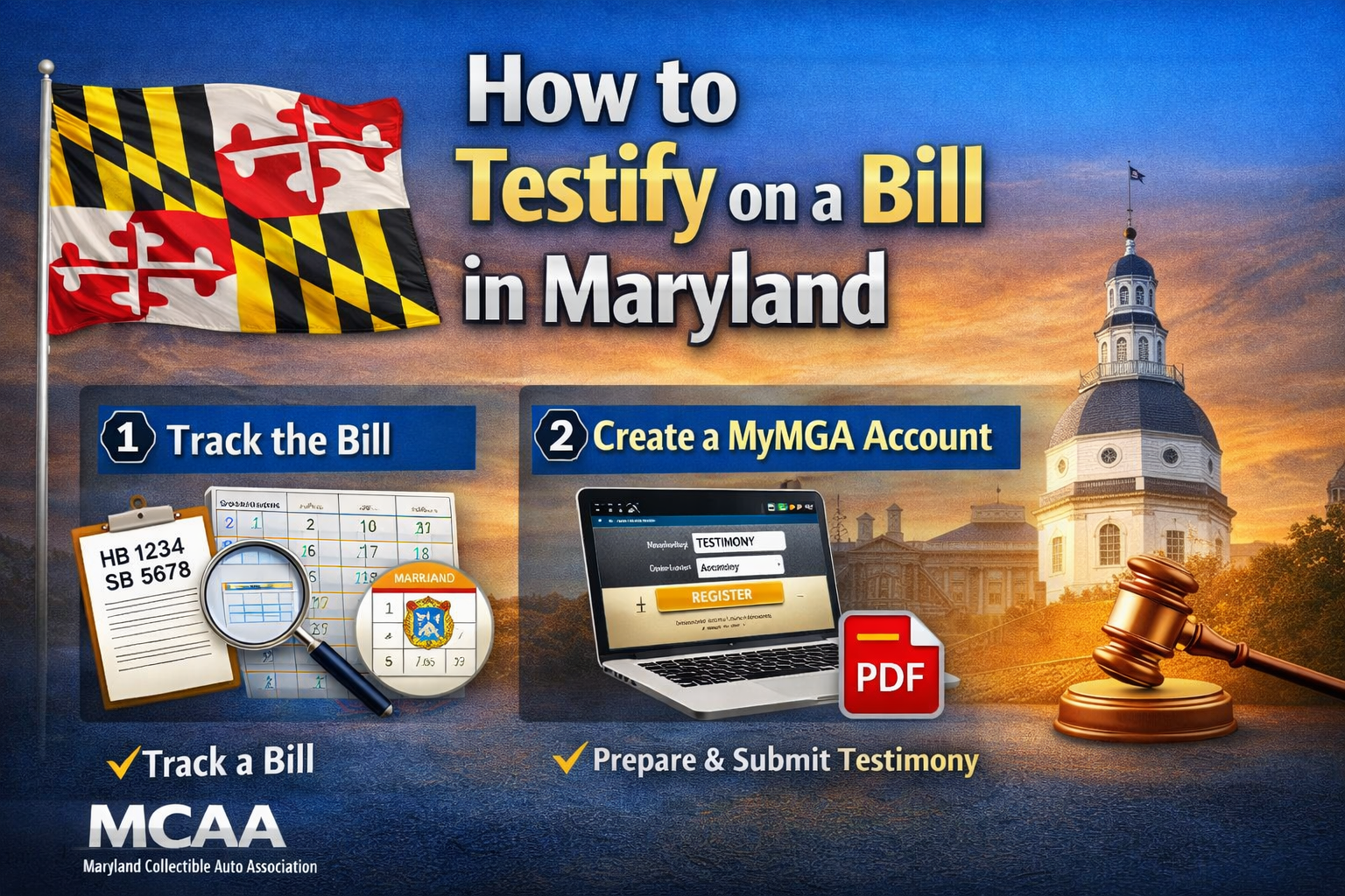 How to testify on a bill in Maryland