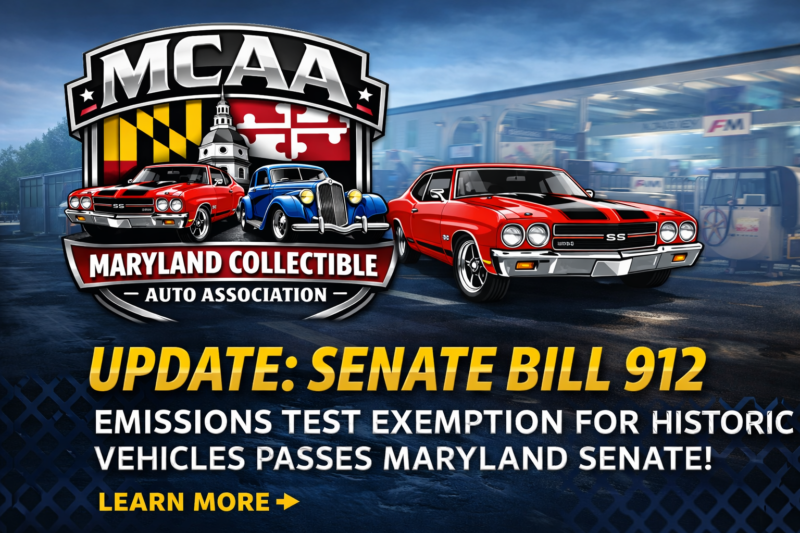 SENATE BILL 912 – Vehicle Emissions Inspection Program – Exemption for Vehicles Formerly Registered as Historic