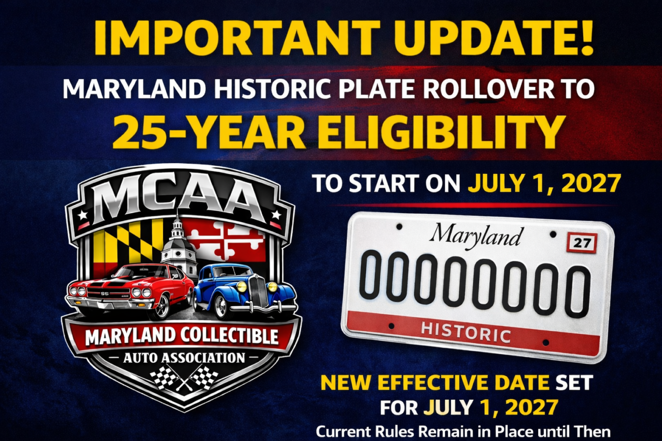 Maryland Historic Plates - 25 year amendment